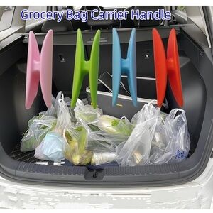 Colorful Grocery Bag Carrier Handles Set of 4